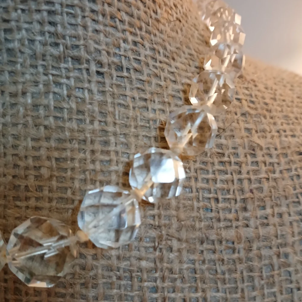 Vintage Graduated Crystal Beaded Necklace Faceted Beads 10k Clasp - Picture 5 of 10